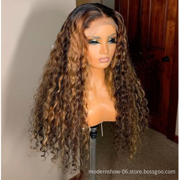 100 Human Hair Wigs,Virgin Water Wave Lace Front Wig With Baby Hair